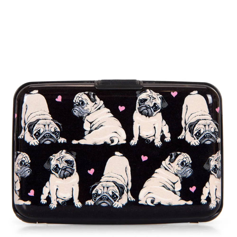 Aluminum Card Holder Pug Hearts