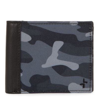 Leather RFID Bifold Camo Wallet with Flip-Up Wing