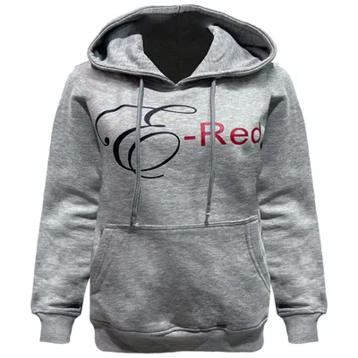 Grey hoodie E-Red for women