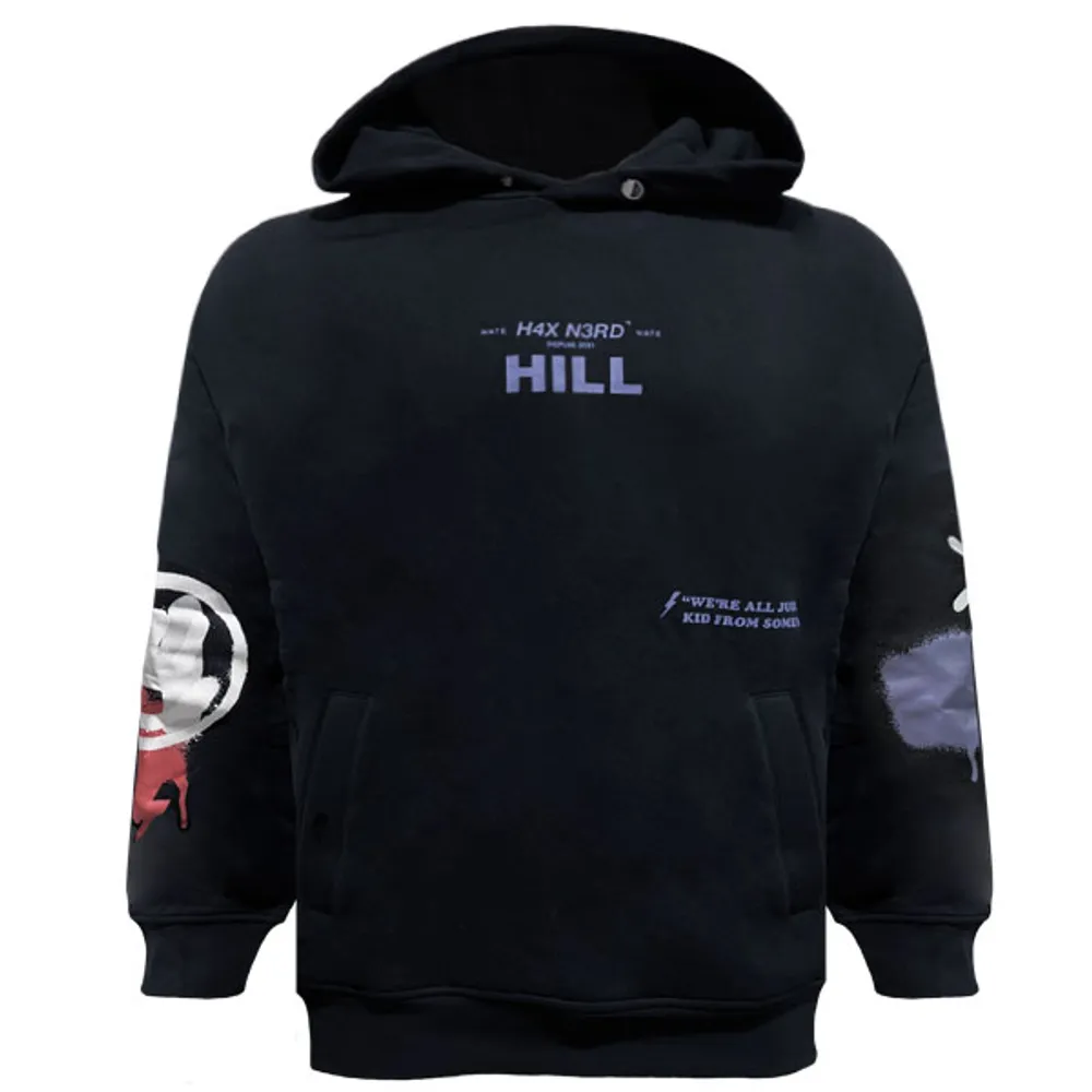 Black oversize hoodie H4X for men