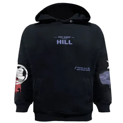 Black oversize hoodie H4X for men