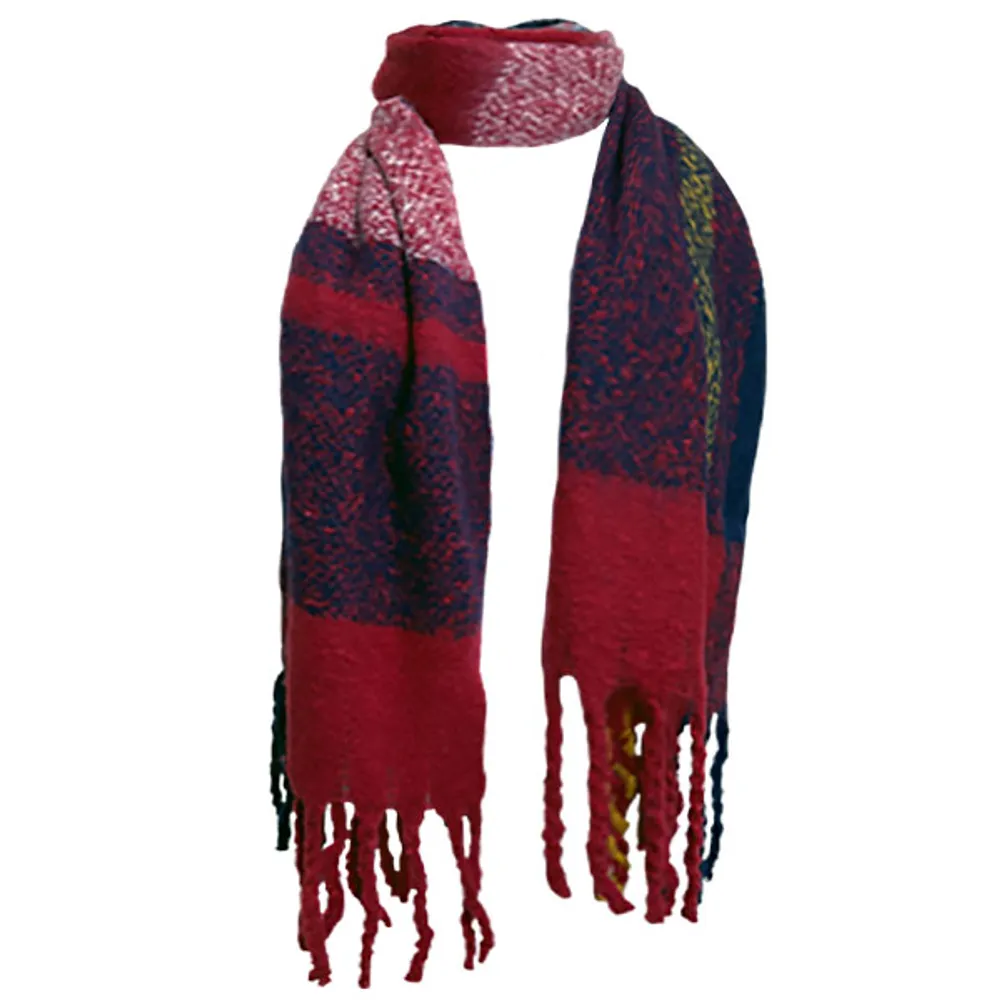 Red plaid scarf for women