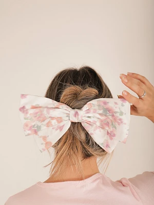 Floral Watercolor Hair Bow