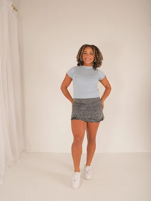 Keegan Studded Mini Skirt