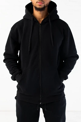 Basic Essential Zip Down Hoodie