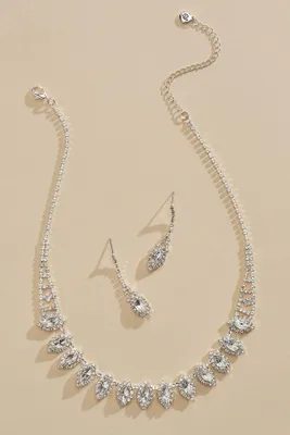  Marquise Necklace And Earrings Set