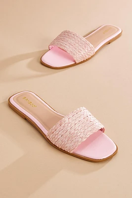 Pink Raffia Band Sandals