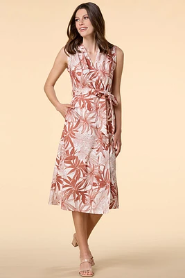 Palm Tree Tops Midi Dress