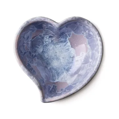 Lilac Twist Heart Crystalline Bowl, S | Bowls | Simon Pearce