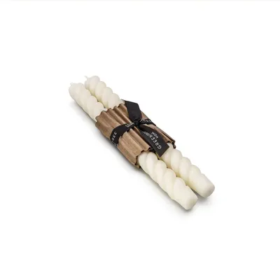 10ʺ Rope Taper Candle Set — Cream | Candles | Simon Pearce