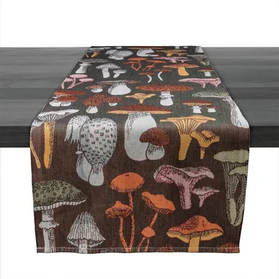 Autumn Mushroom Linen Runner, 60ʺ | Linens | Simon Pearce