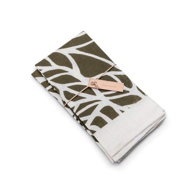 Olive Leaf Linen Napkins, Set of 2 | Linens | Simon Pearce