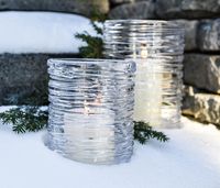 XL Echo Lake Hurricane | Glass Candleholder | Simon Pearce