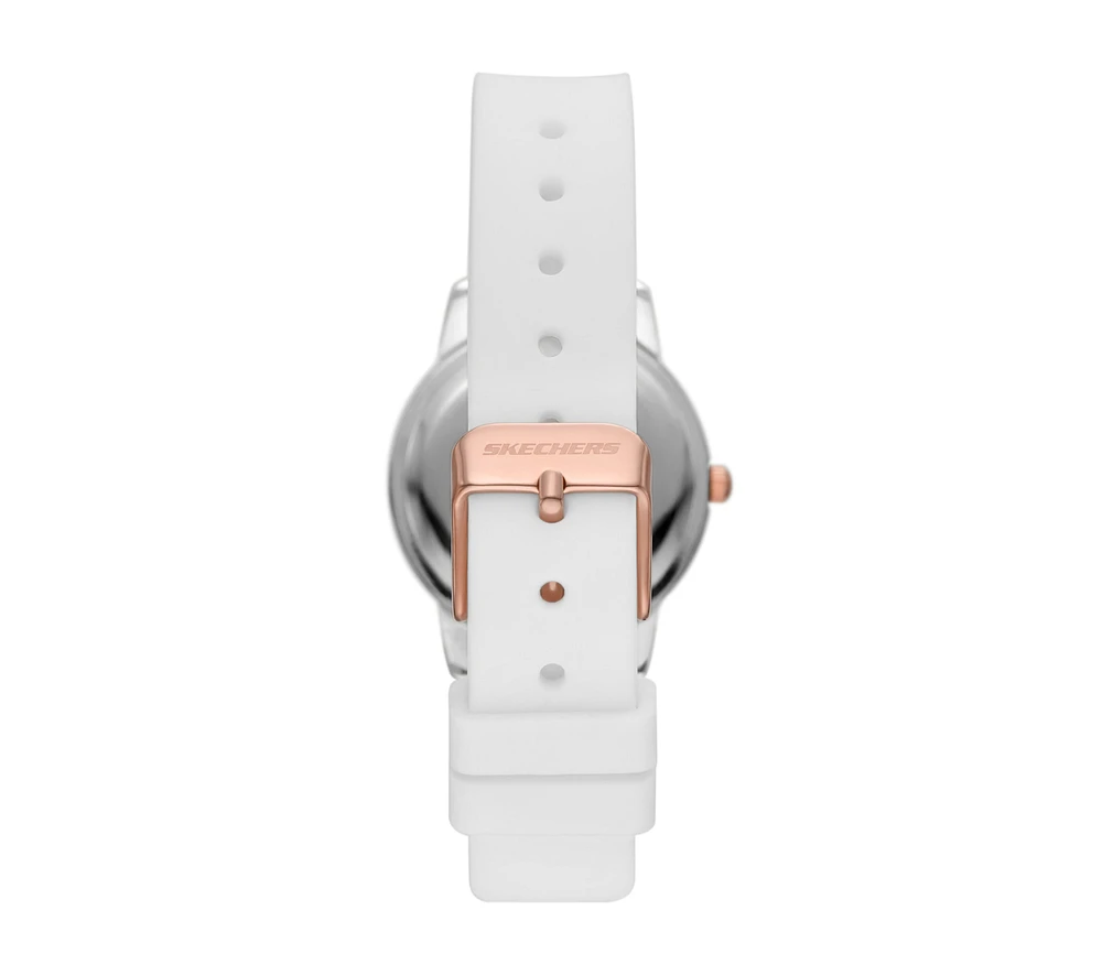 Scalloped Bezel White Watch