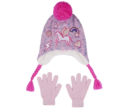 Unicorn Embroidery Hat and Glove Set