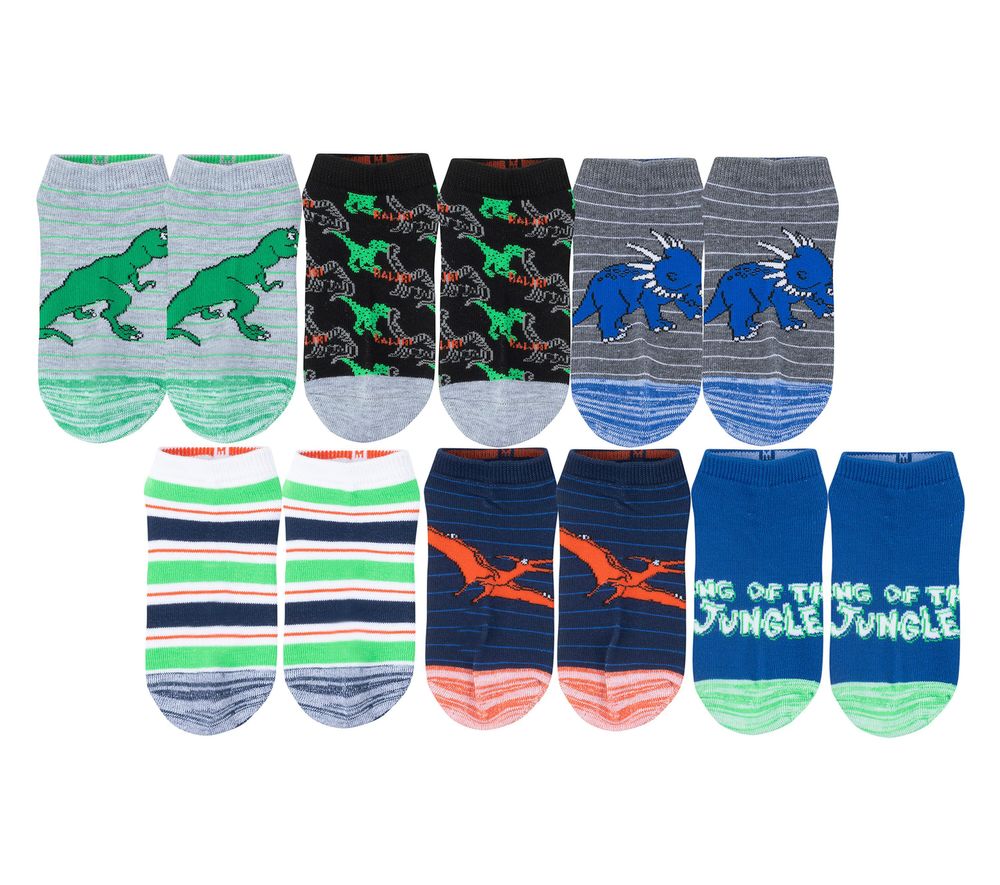 Dino Stripe Socks - 6 Pack