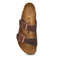 Mens Arizona Oiled Leather 2 Strap Sandal - Habana