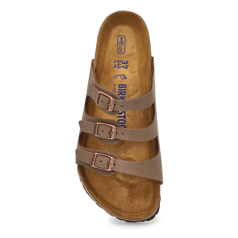 Womens Florida Birkibuc 3 Strap Cork Footbed Sandal - Mocha