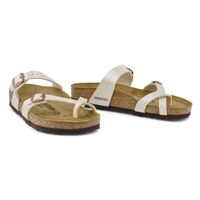 Womens Mayari Birko-Flor Toe Sleeve Sandal - Pearl White