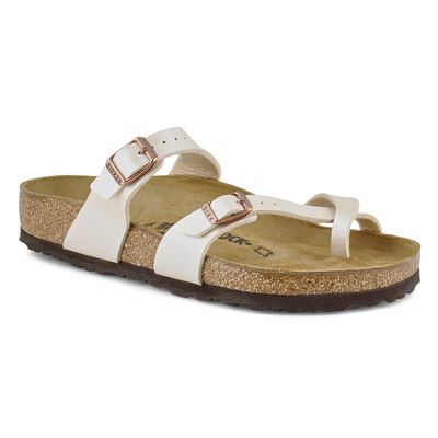 Womens Mayari Birko-Flor Toe Sleeve Sandal - Pearl White