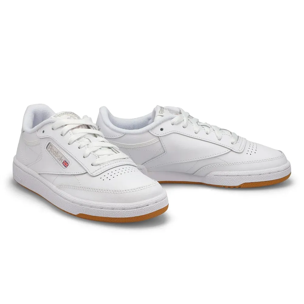 Womens Club C 85 Lace Up Sneaker - White/Light Grey/Gum