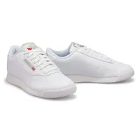 Womens Princess Leather Lace Up Sneaker - White