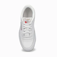 Kids Club C Double Lace Up Sneaker - White/White