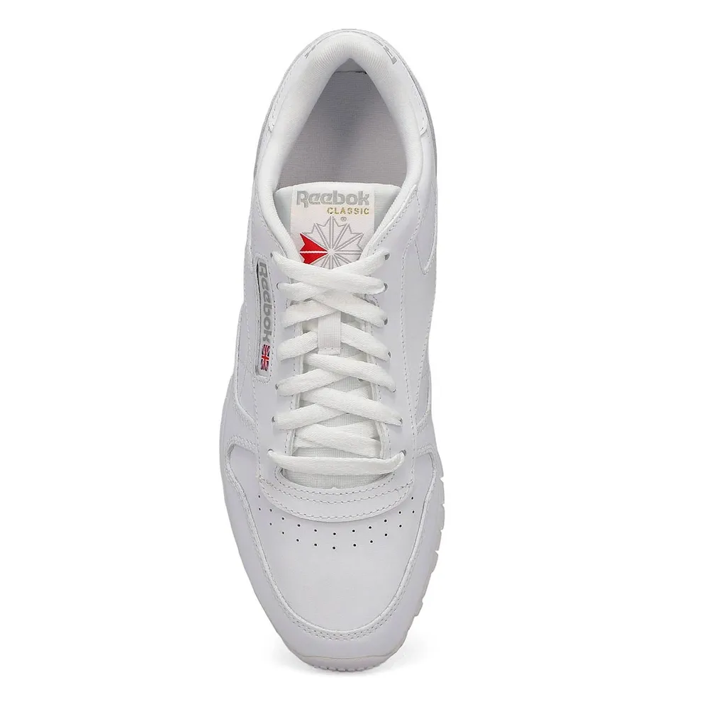 Mens Classic Leather Sneaker - White/ Grey