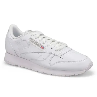 Mens Classic Leather Sneaker - White/ Grey