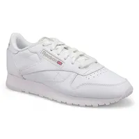 Womens Classic Leather Sneaker - White/ Grey