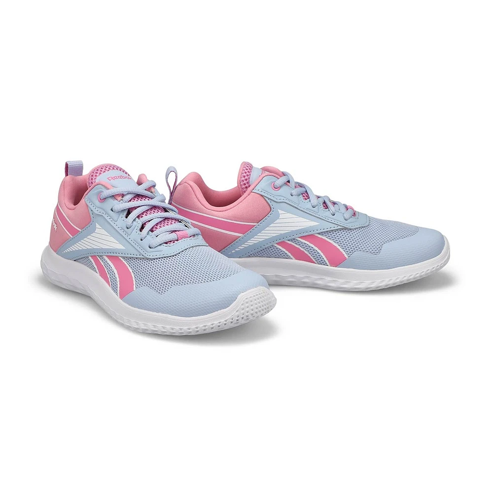 Girls Rush Runner 5 Lace Up Sneaker - White/Pink/Blue