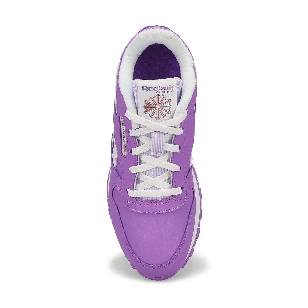 Kids  CL Step N Flash Lace Up Sneaker - White/ Digital Purple