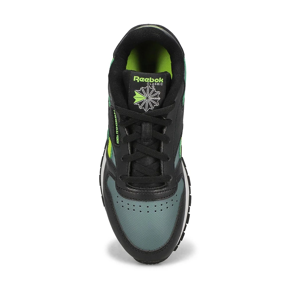 Kids CL Step N Flash Lace Up Sneaker - Black/Grey/Digital Lime