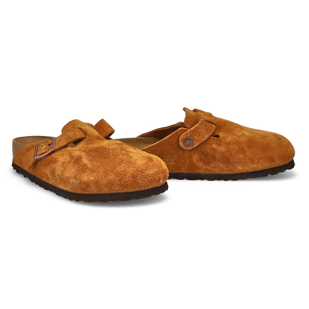 Womens Boston Soft Footbed Suede  Clog - Mink