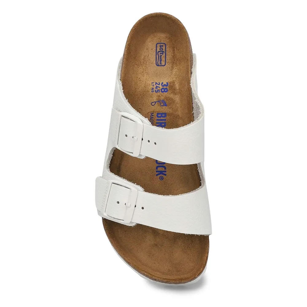Womens Arizona Soft Footbed 2-Strap Sandal- Antique White