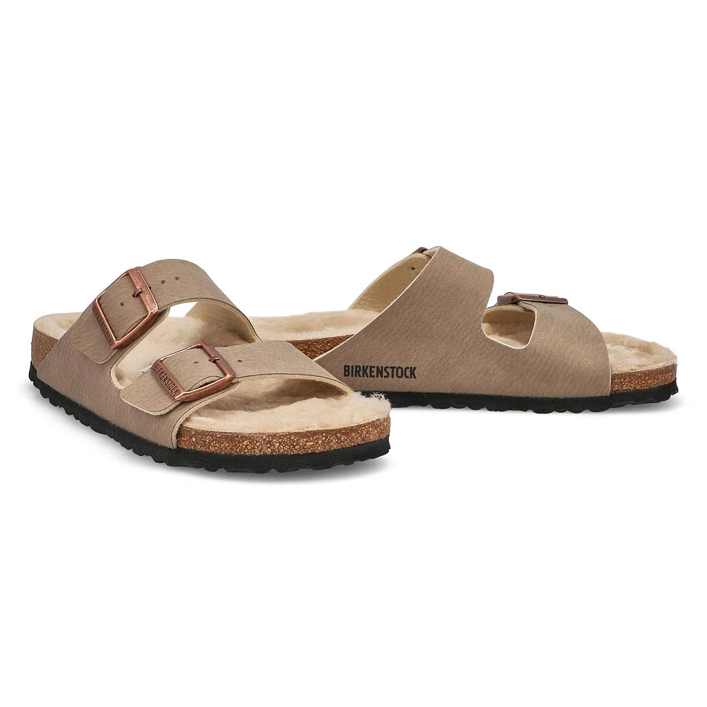 Womens Arizona Cozy 2 Strap Narrow Sandal - Dust Grey/Taupe