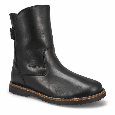 Womens Uppsala Leather Shearling Boot - Black