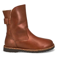 Womens Uppsala Leather Shearling Boot - Cognac