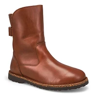 Womens Uppsala Leather Shearling Boot - Cognac