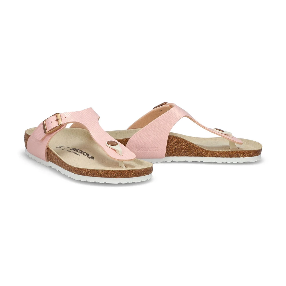 Girls Gizeh Birko-Flor Narrow Sandal - Shiny Rose