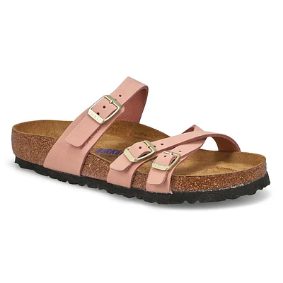 Womens Franca Nubuck Soft Footbed Sandal - Pink