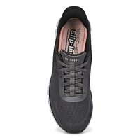 Womens Glide Step Excite Slip-Ins Sneaker - Black/Charcoal