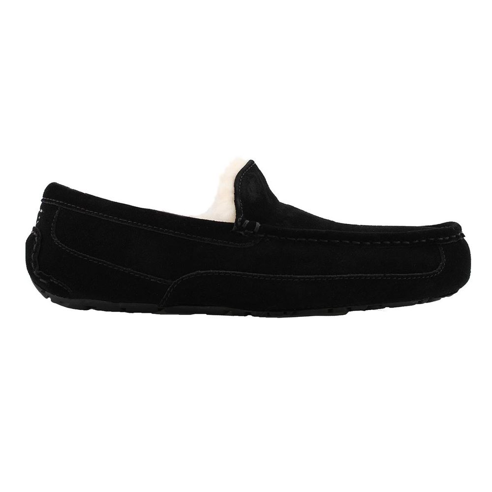 Mens Ascot Sheepskin Slipper - Black