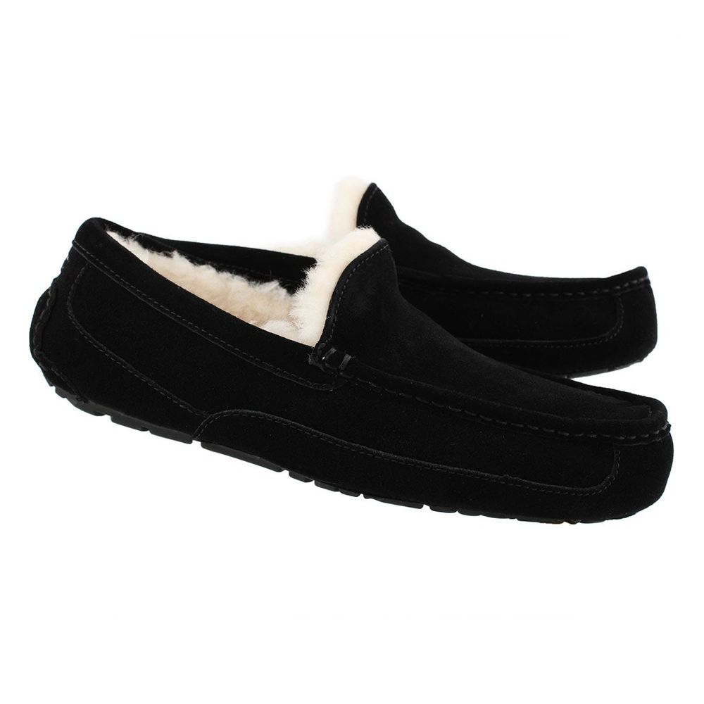 Mens Ascot Sheepskin Slipper - Black