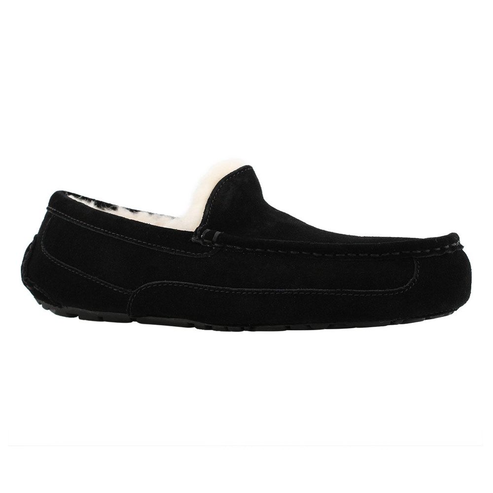 Mens Ascot Sheepskin Slipper - Black