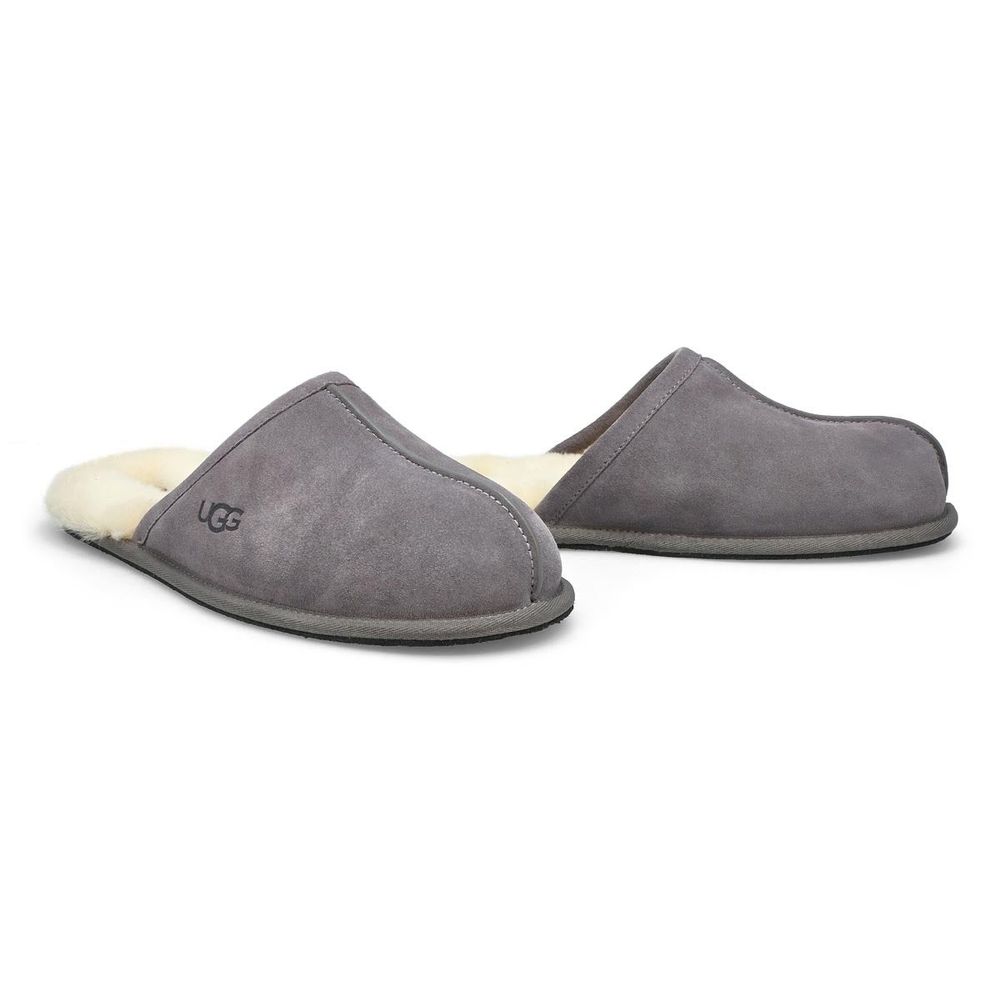 Mens Scuff Sheepskin Slipper -Dark Grey