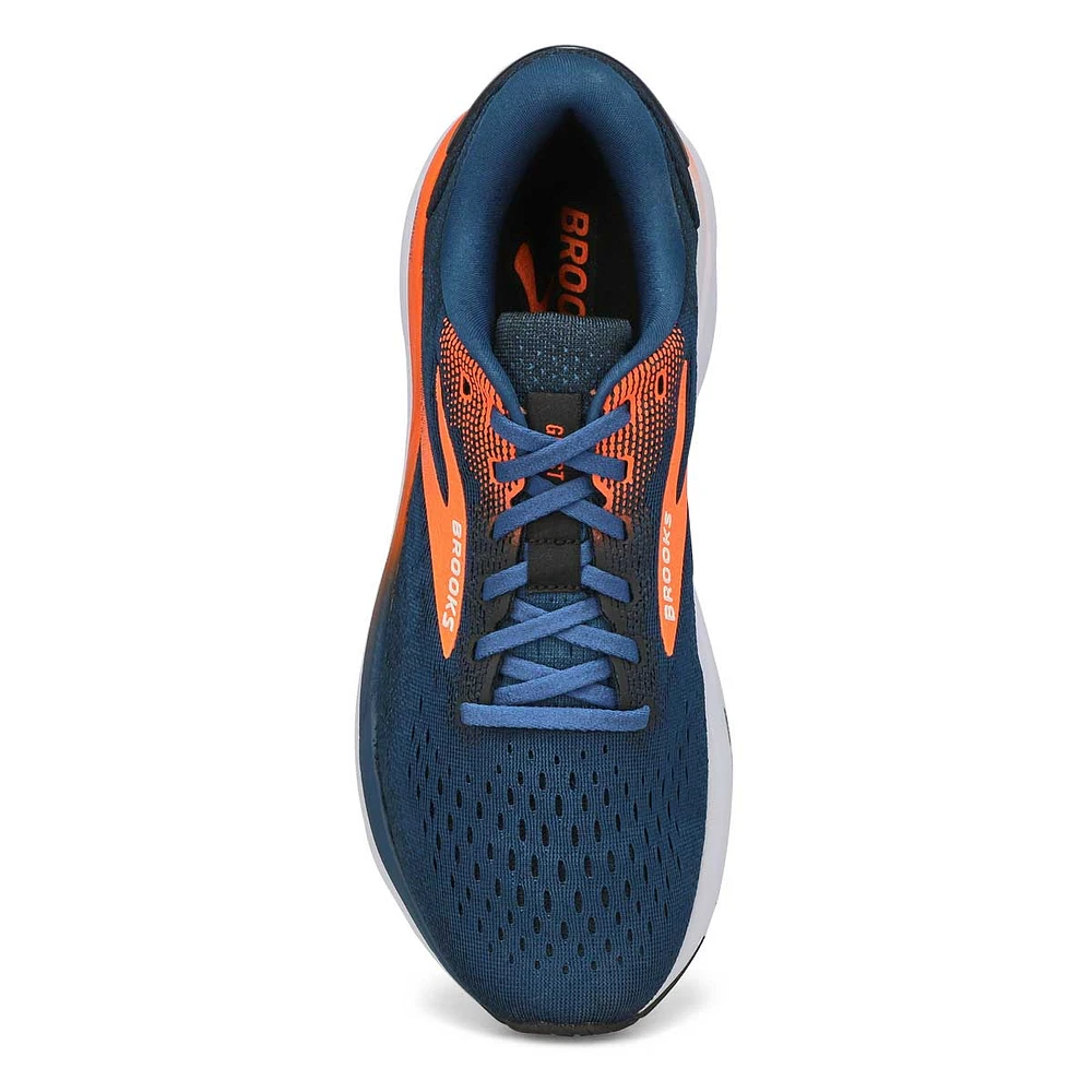 Mens Ghost 16 Lace Up Performance Sneaker - Blue Opal/ Black/ Orange