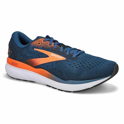 Mens Ghost 16 Lace Up Performance Sneaker - Blue Opal/ Black/ Orange