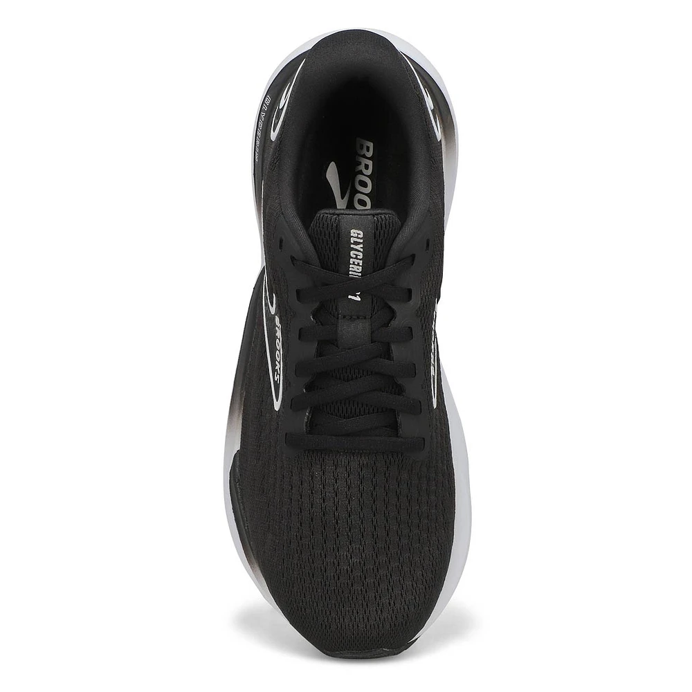 Mens Glycerin 21 Lace Up Performance Sneaker - Black/Grey/White