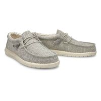 Mens Wally Linen Casual Shoe -  Iron